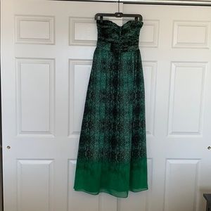 Long strapless anthro dress